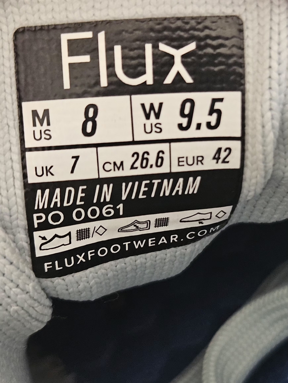 Flux Adapt Minimalist Running Shoes Light Blue Gum - Unisex M8 / W9.5 - Picture 13 of 16